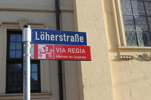 VIA REGIA Ausschilderung in der Löherstraße in Fulda
